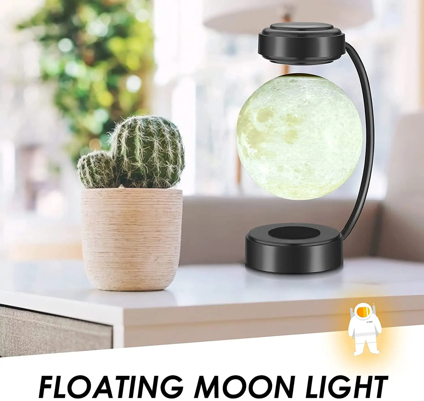 3D LED Moon Night Light Wireless Magnetic Levitating Rotating Floating Ball Lamp For School Office Bookshop Home Decoration